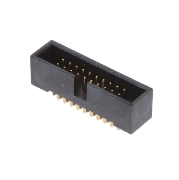 Wannenstecker, 2 x 10 pol., gerade, RM 1.27, vergoldet